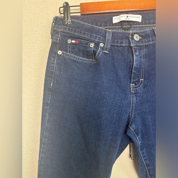 Y2K Tommy Hilfiger Dark Wash Mid-Rise Stretch Boot Cut Jeans 4 - Picture 5 of 7